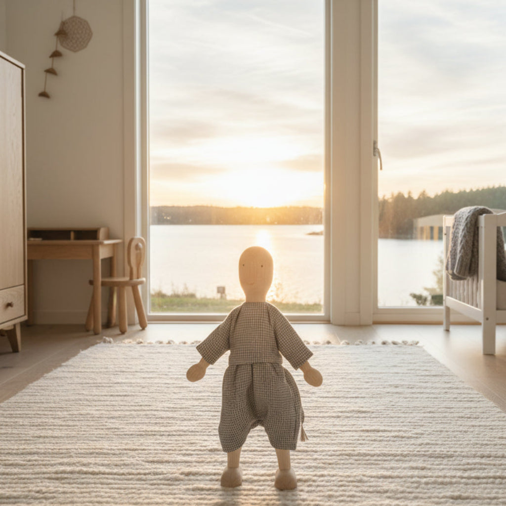 Leksaker Docka i trä KOMPIS – En klassisk lekkompis i naturmaterial