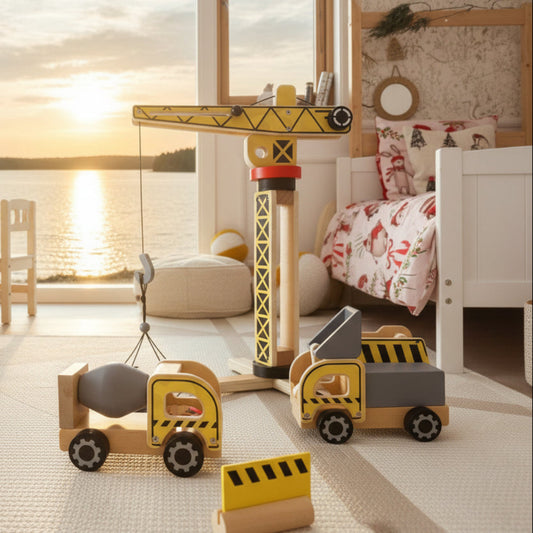 Leksaker Träleksak KRANEN – För små ingenjörer och stora byggprojekt