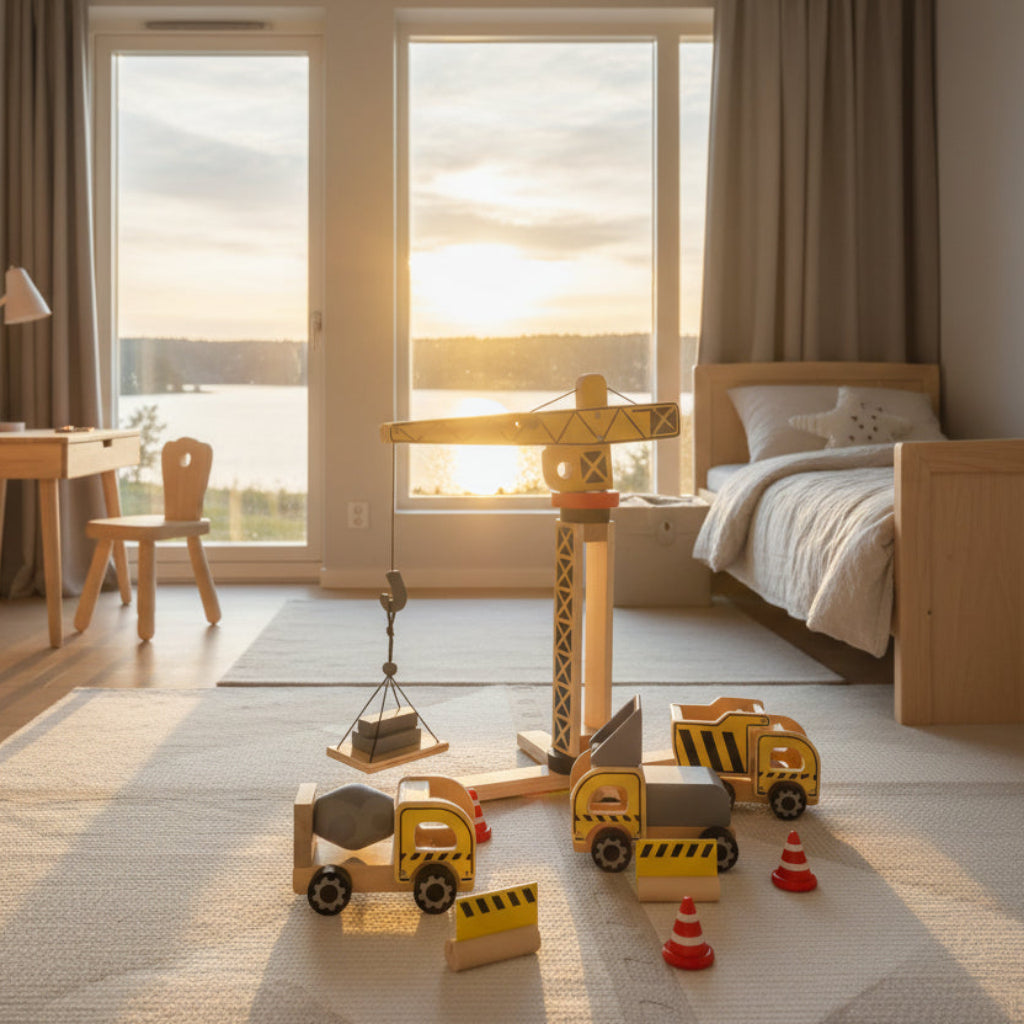 Leksaker Träleksak KRANEN – För små ingenjörer och stora byggprojekt