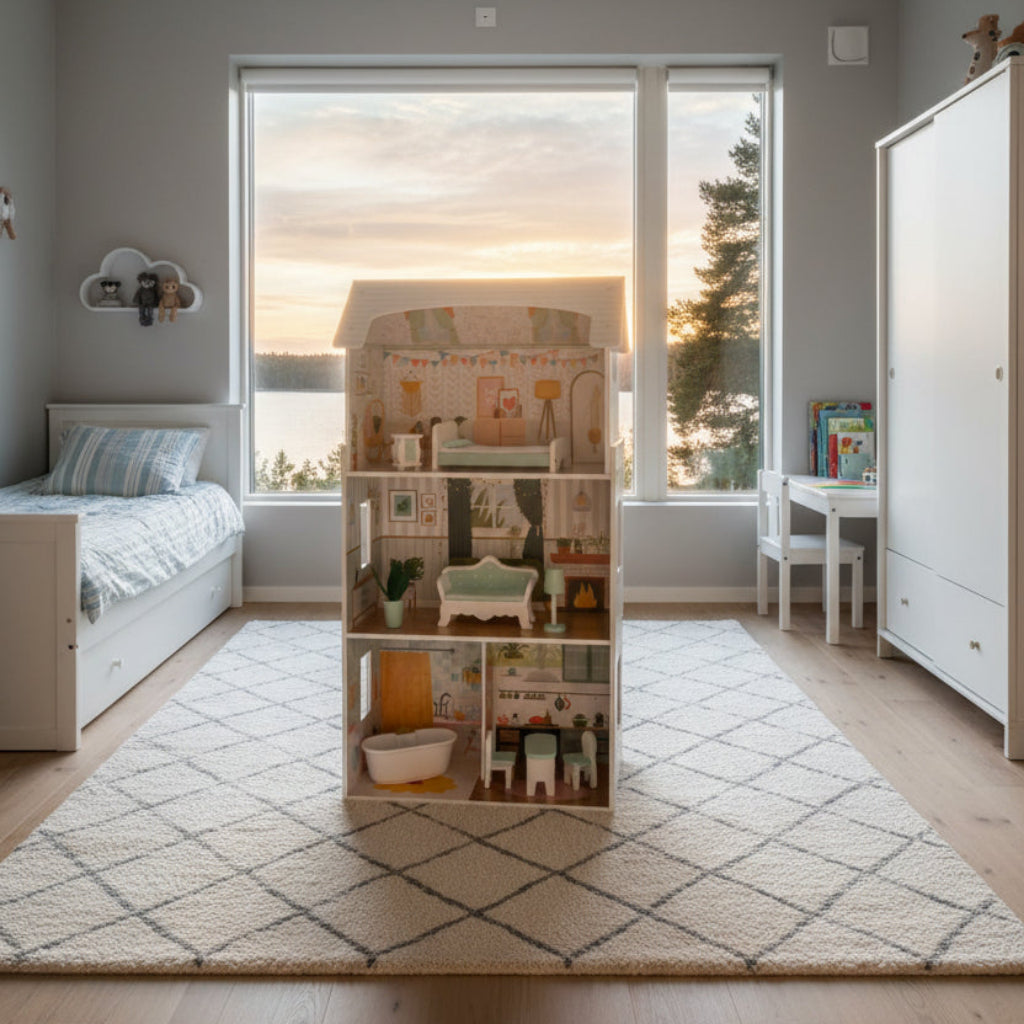 Dockhus Dockhus LUNA – Elegant trädockhus med stämningsfull LED-belysning