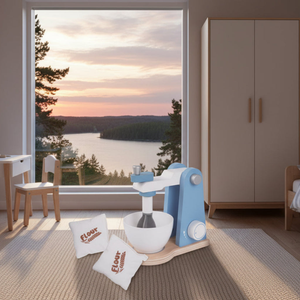 Leksaker Träleksak MIXER bakmaskin – Kreativt set för den lilla kocken