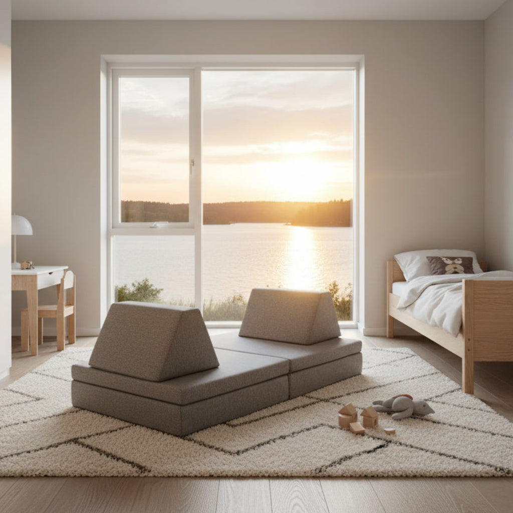 Soffa Aktivitetssoffa MJUK – Modulär barnsoffa och lekmatta i ett