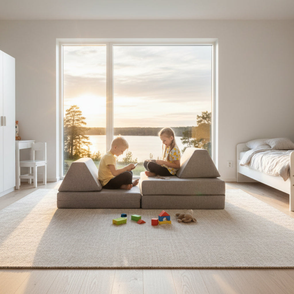 Soffa Aktivitetssoffa MJUK – Modulär barnsoffa och lekmatta i ett