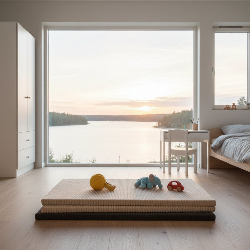 Lekmatta Mjuk och vändbar lekmatta PLAYFUL – för barnrummet (110 x 78 x 3 cm)