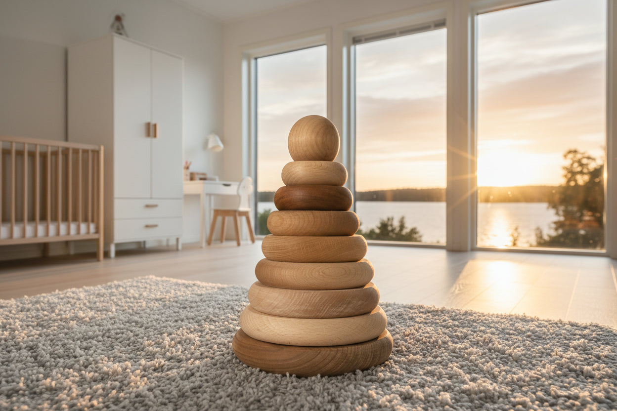 Wooden Round Pyramid - Natural