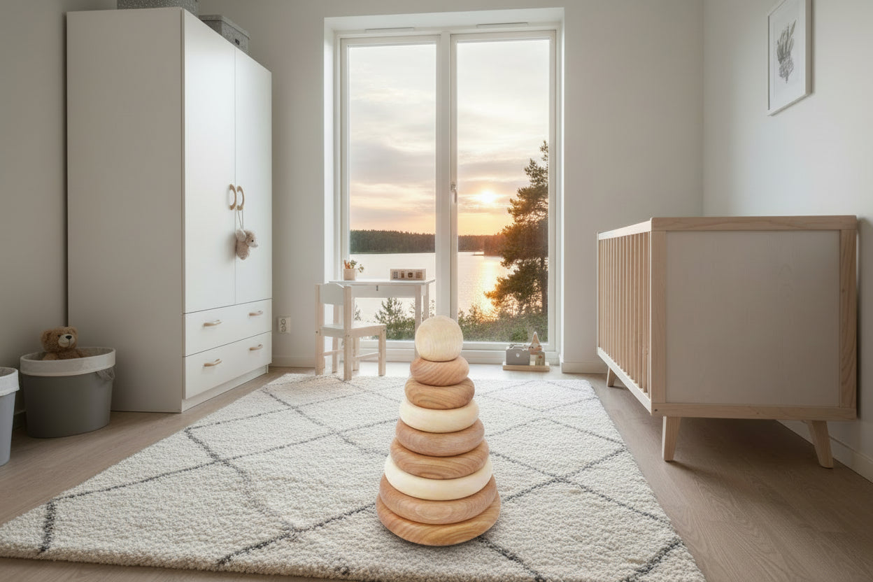 Wooden Round Pyramid - Natural