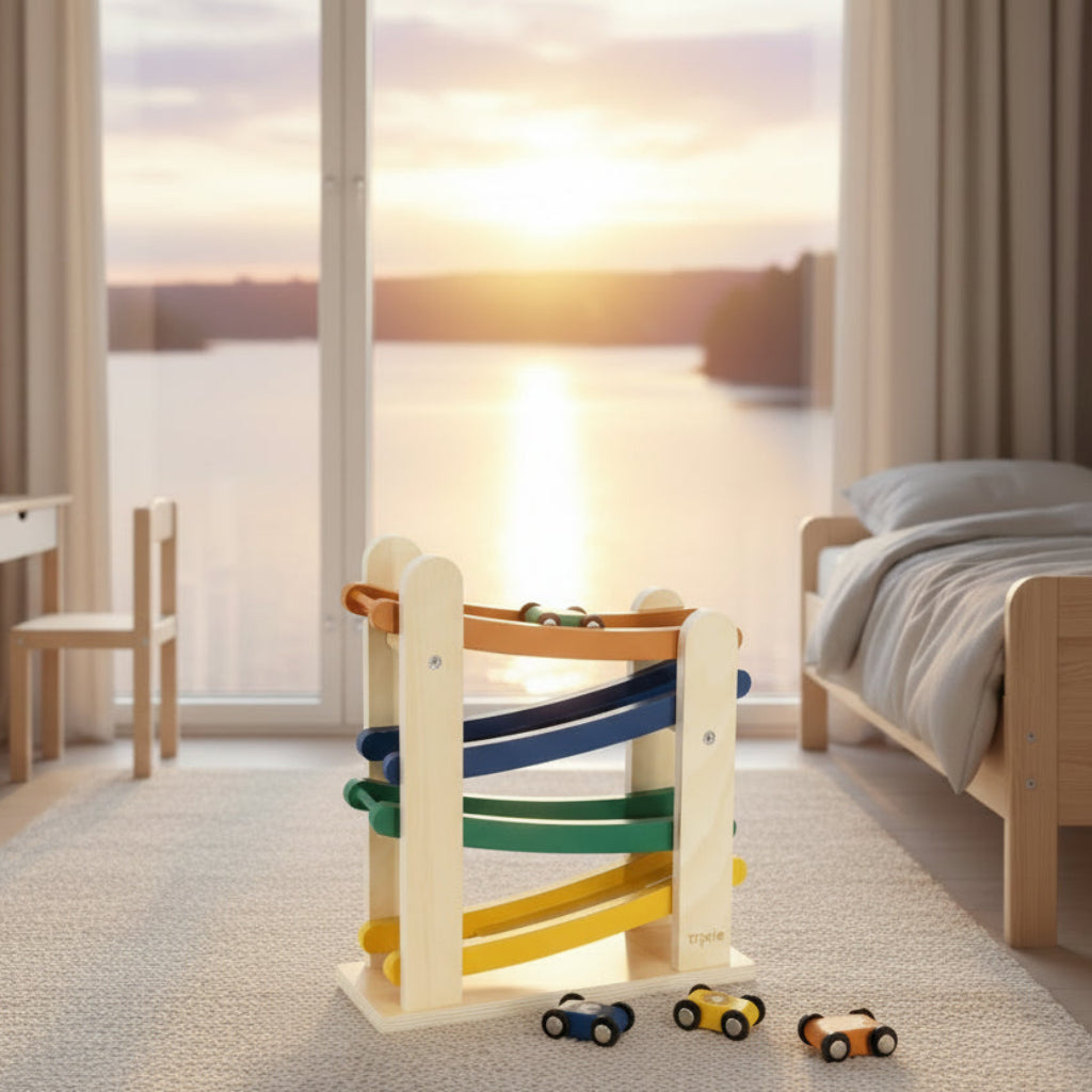 Leksaker Träleksak racerbana RACE – Klassisk sicksack-bana i gediget trä