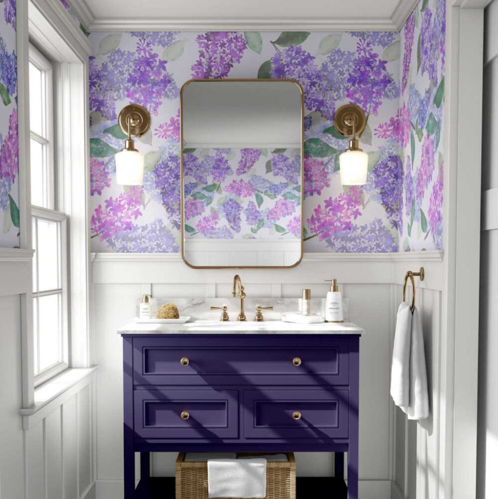 Tapet Tapet SYREN – Botanisk charm i mjuk lila (0,48 x 10 m)