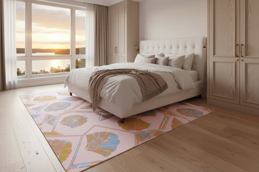 Art Deco Diagonal Pink Rug