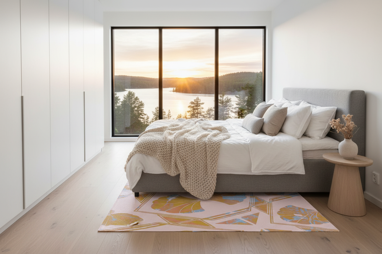 HAVSVÅGOR - Matta handknuten i nyzeeländsk ull