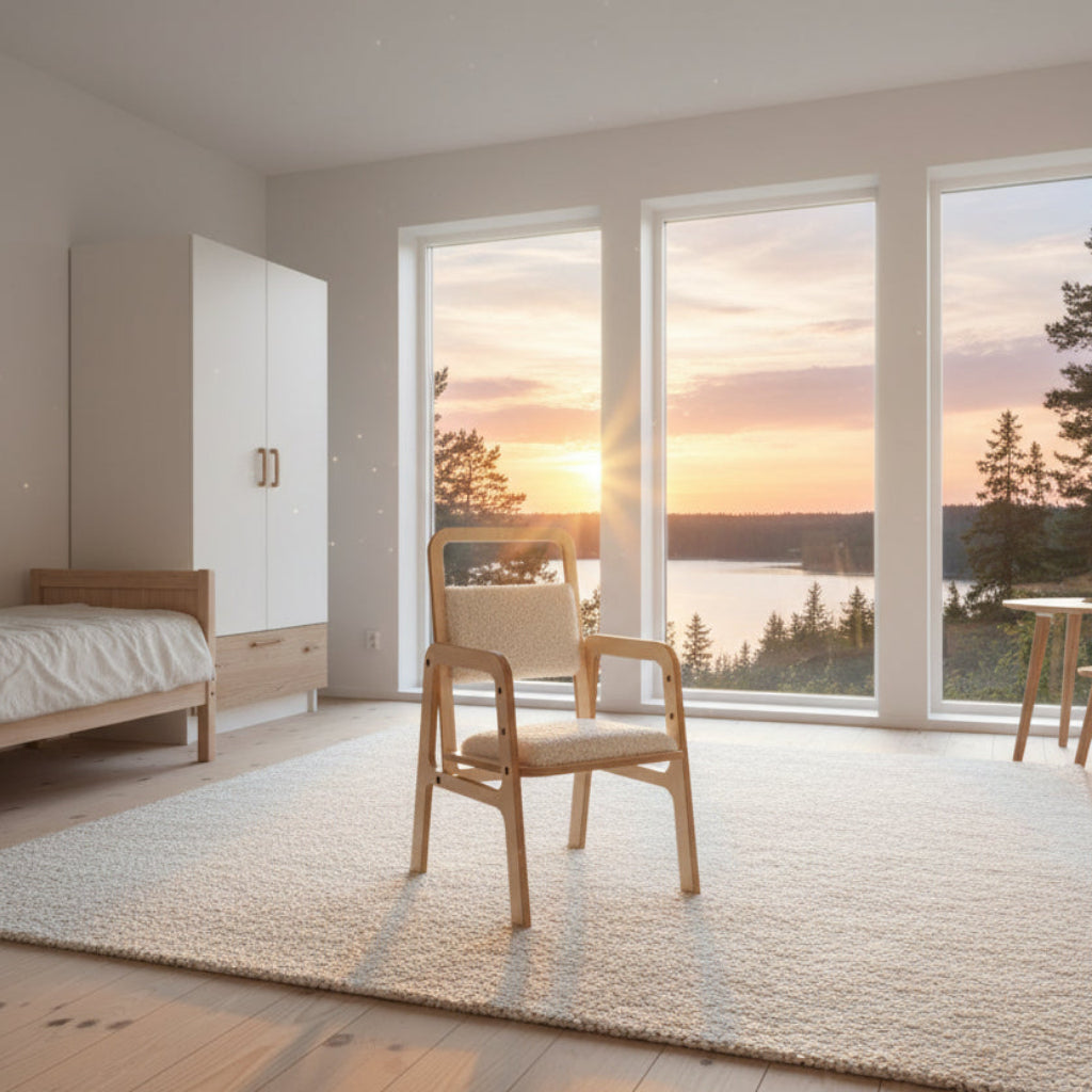 Stol Barnstol LULA vit – En växande sittmöbel för barn (2–12 år)