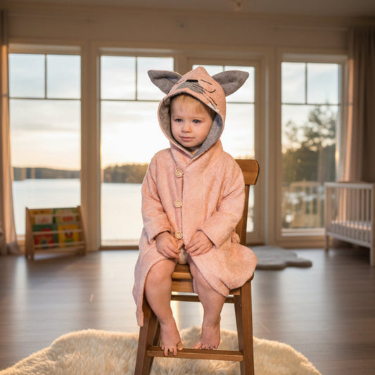 Badrock Badrock med luva KATT – Mjuk och lekfull komfort för barn (Flera varianter)