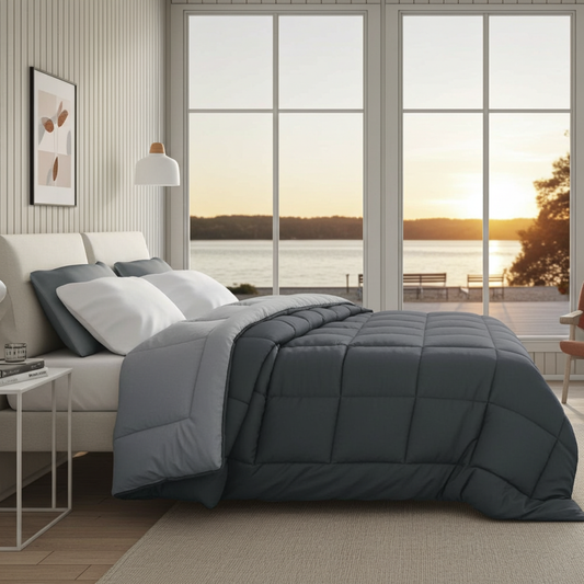 CALGARY - Överkast dubbelsäng grått