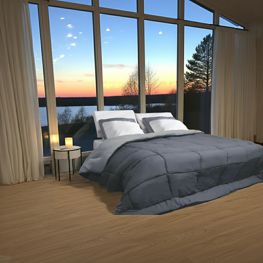 CALGARY - Överkast dubbelsäng grått