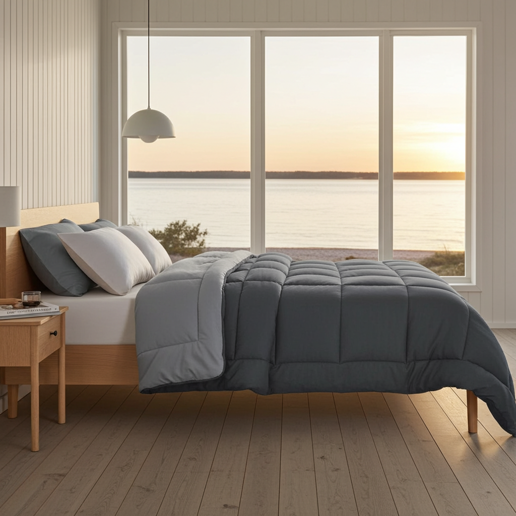 CALGARY - Överkast dubbelsäng grått