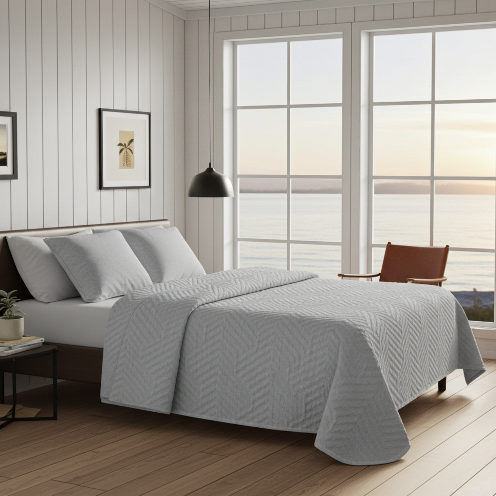 ESPEN - Överkast dubbelsäng grått