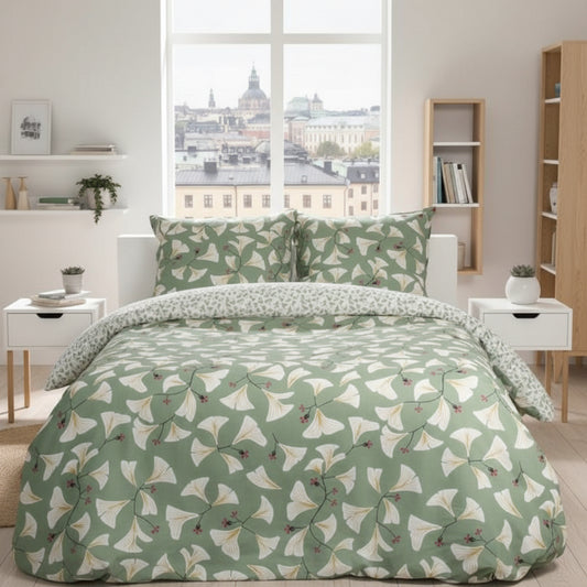 Påslakan Påslakan SÖMNIG - grönblommigt (220x240cm)