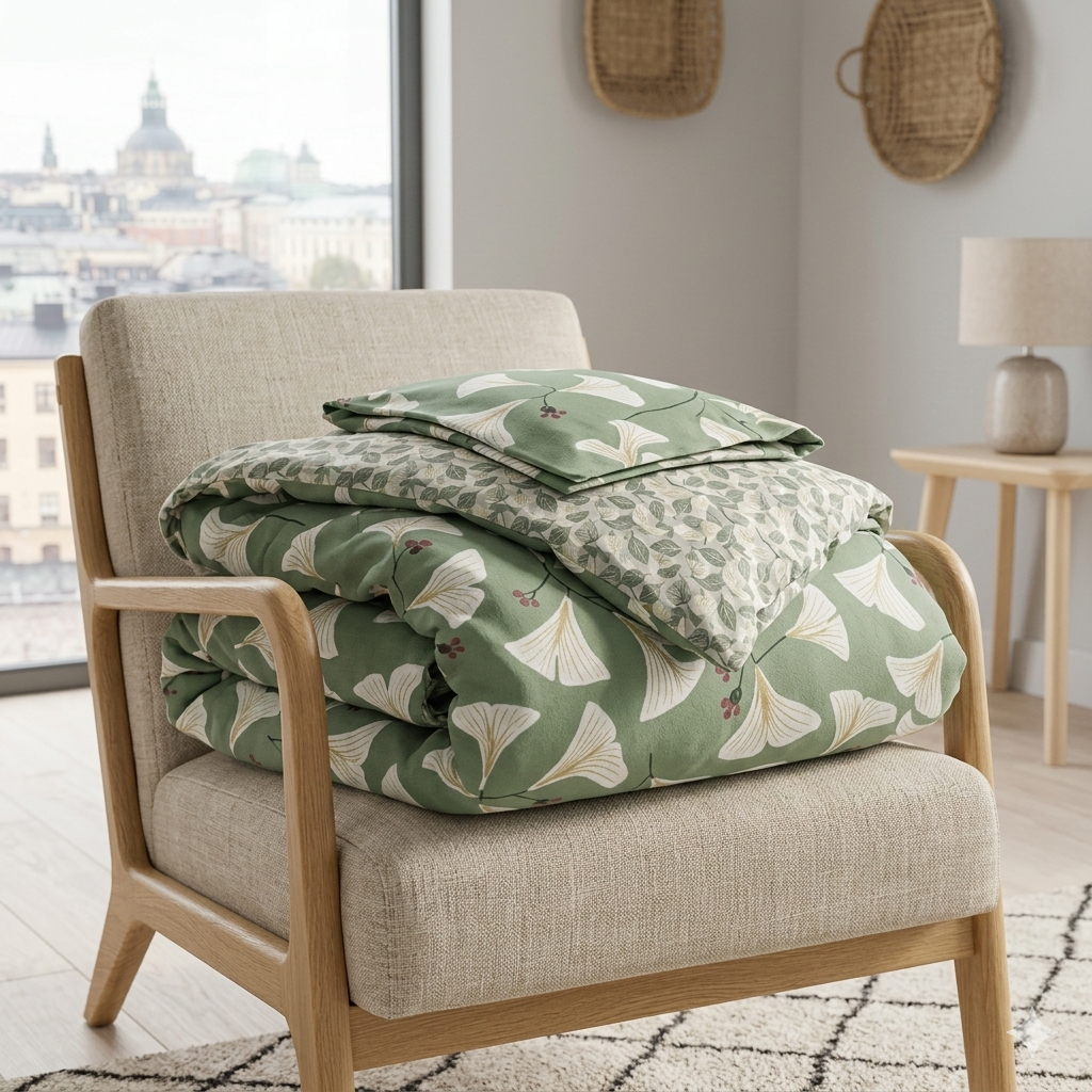 Påslakan Påslakan SÖMNIG - grönblommigt (220x240cm)