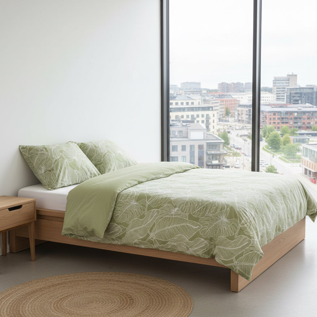 Påslakan Påslakanset SÖMNIG - ljusgrönt för dubbelsäng (220 x 240 cm)