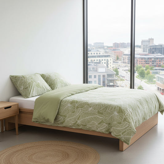 Påslakan Påslakanset SÖMNIG - ljusgrönt för dubbelsäng (220 x 240 cm)