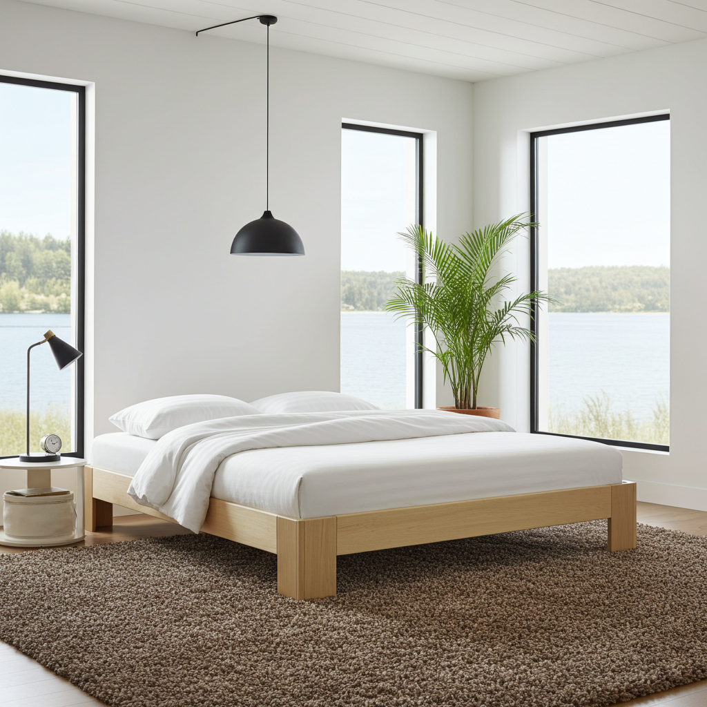 Säng Säng SÄNKT björkträ – Tidlös skandinavisk design i massivt trä (Flera varianter)