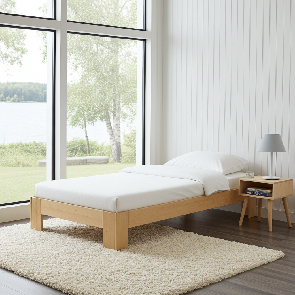 Säng Säng SÄNKT björkträ – Tidlös skandinavisk design i massivt trä (Flera varianter)