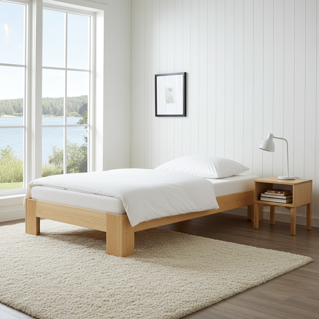 Säng Säng SÄNKT björkträ – Tidlös skandinavisk design i massivt trä (Flera varianter)