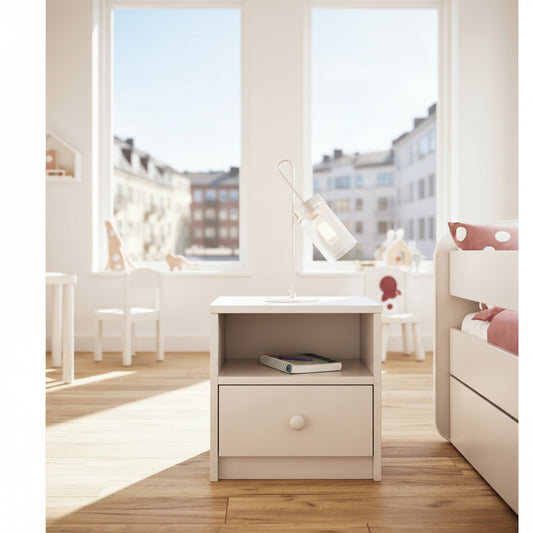 Sängbord Sängbord DRÖMMAR – Praktisk förvaring för barnrummet
