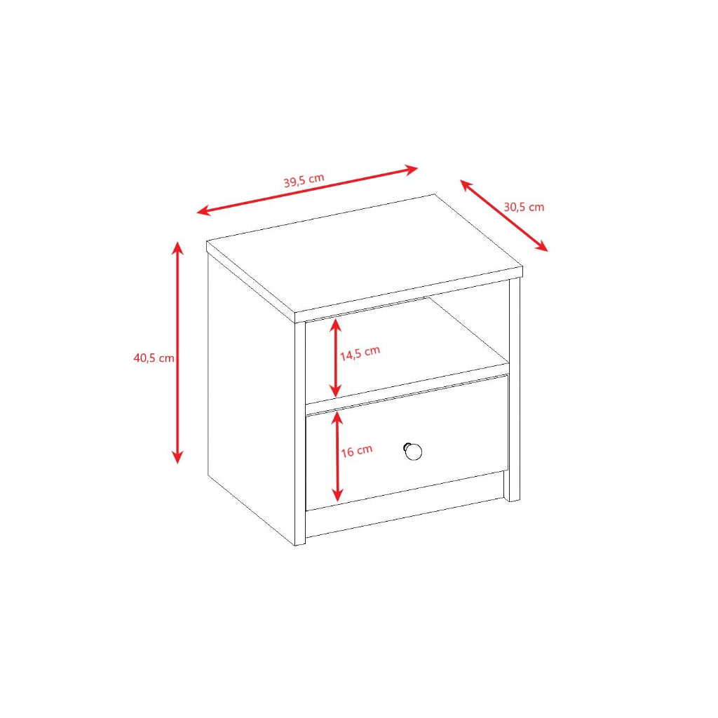 Sängbord Sängbord DRÖMMAR – Praktisk förvaring för barnrummet