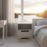 Sängbord Sängbord KLASSISK vit – Stilrent nattduksbord i massivt trä