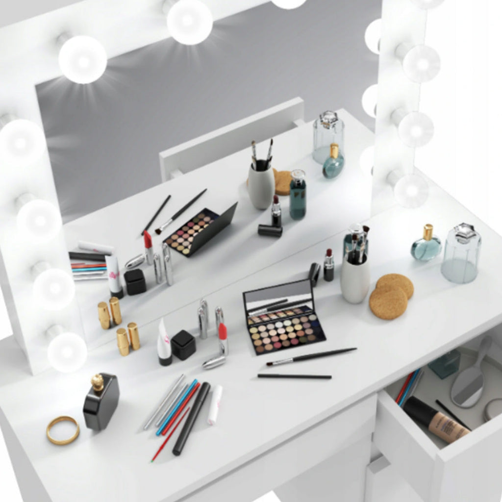 Sminkbord Sminkbord med spegel BARCA – Elegant skönhetsstation i modern skandinavisk stil