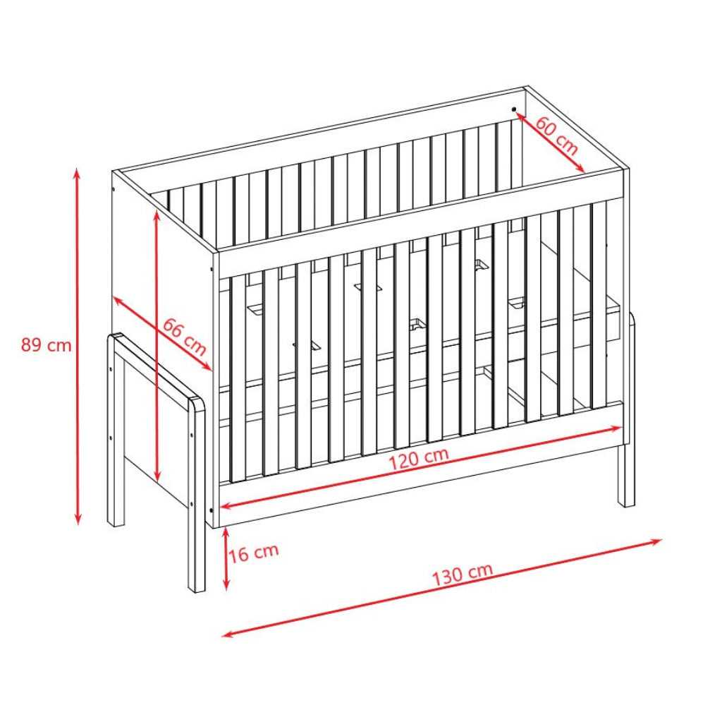 Spjälsäng Spjälsäng VIKTOR – Modern och trygg sovplats i vit finish och ek