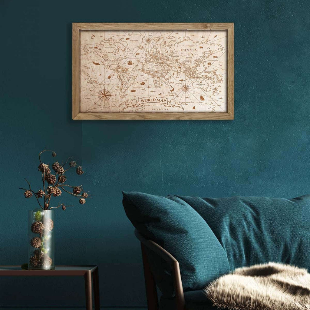 Konstverk Tavla VÄRLDEN – Ge ditt hem ett globalt och inspirerande uttryck (Flera storlekar)