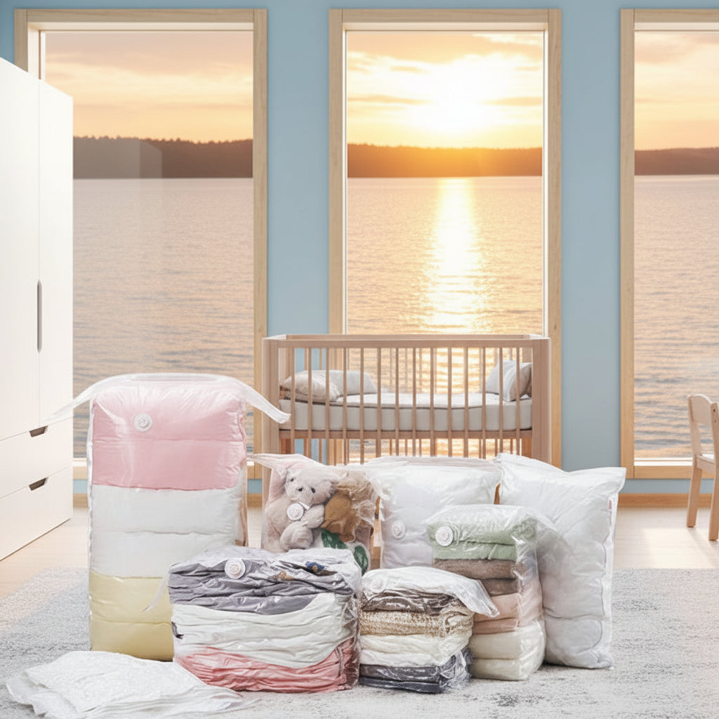 Förvaring Vakuumpåse PLATTA – Maximera din förvaring och spara upp till 80 % plats (Flera storlekar)