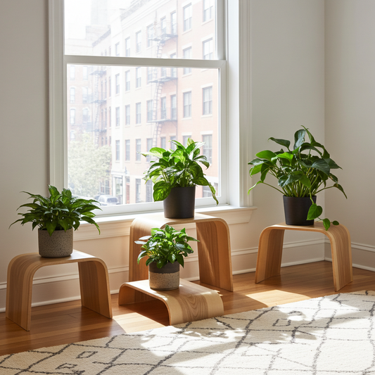 WOODEN - Växtställ / piedestal för krukväxter 3-Pack