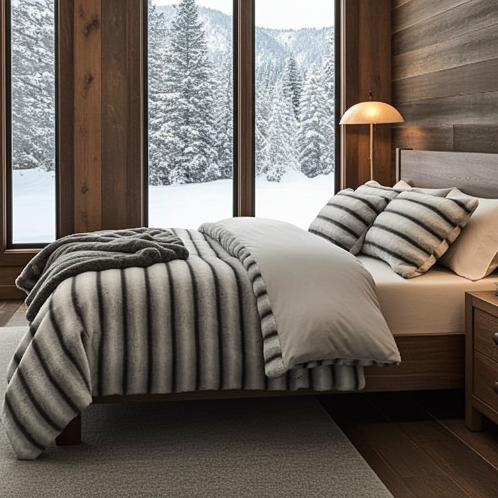 VINTERFÄLL Bäddset i fleece dubbelsäng