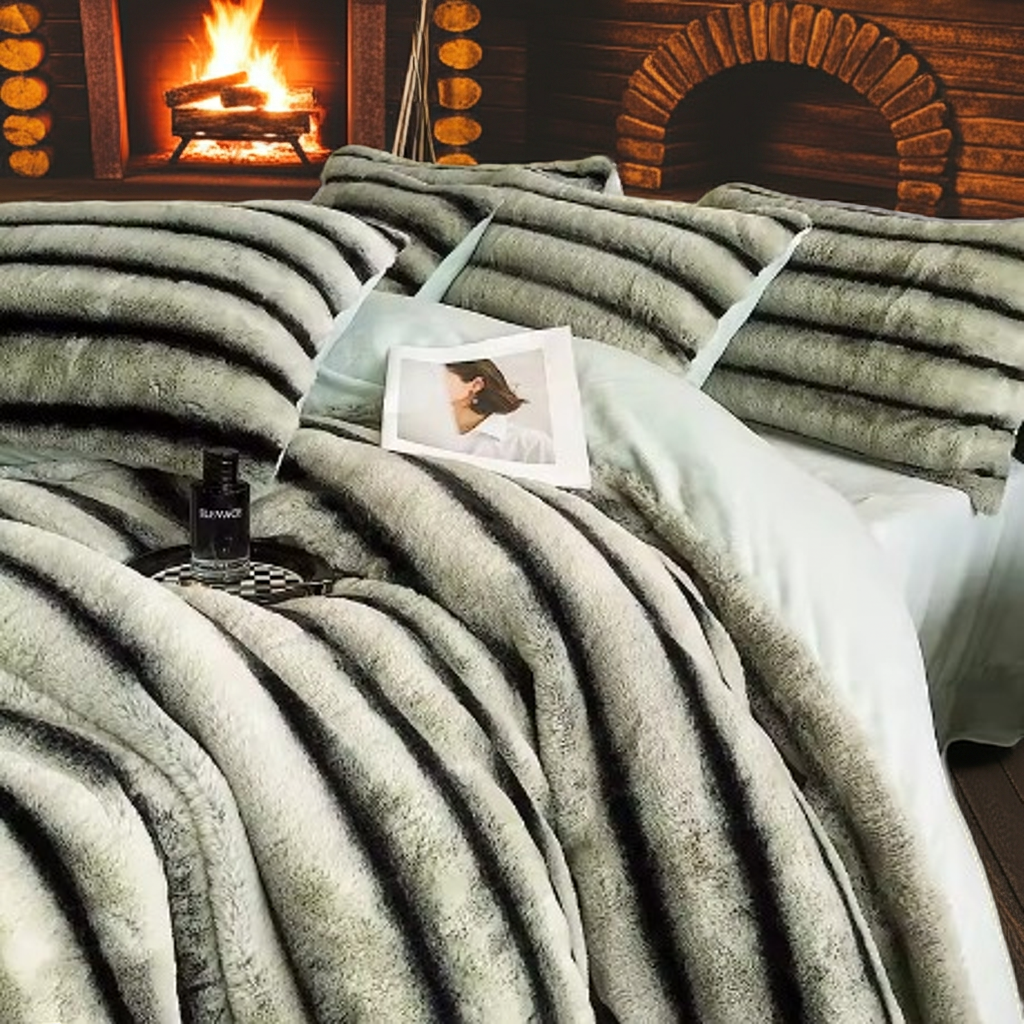 VINTERFÄLL Bäddset i fleece dubbelsäng