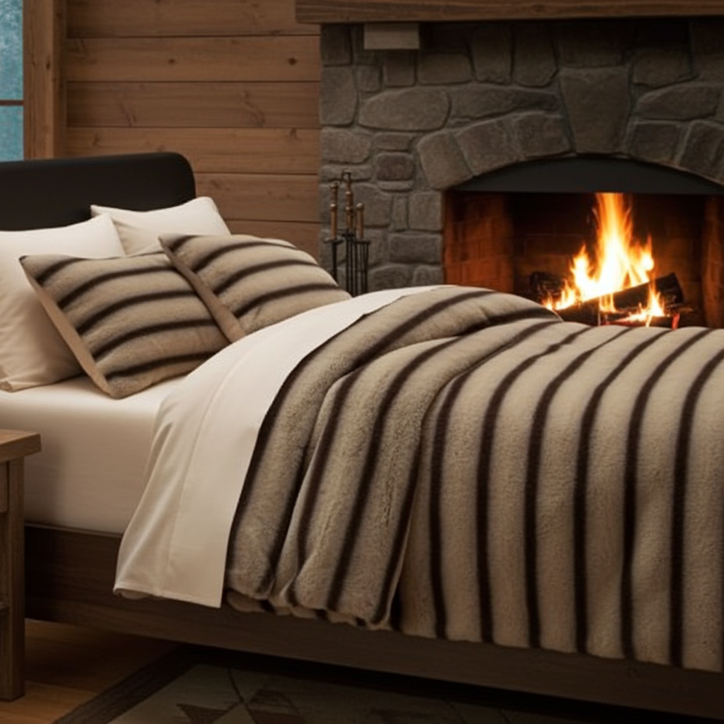 VINTERFÄLL Bäddset i fleece dubbelsäng