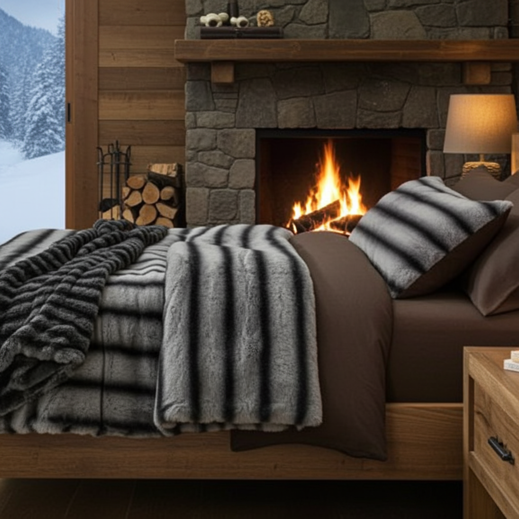 VINTERFÄLL Bäddset i fleece dubbelsäng