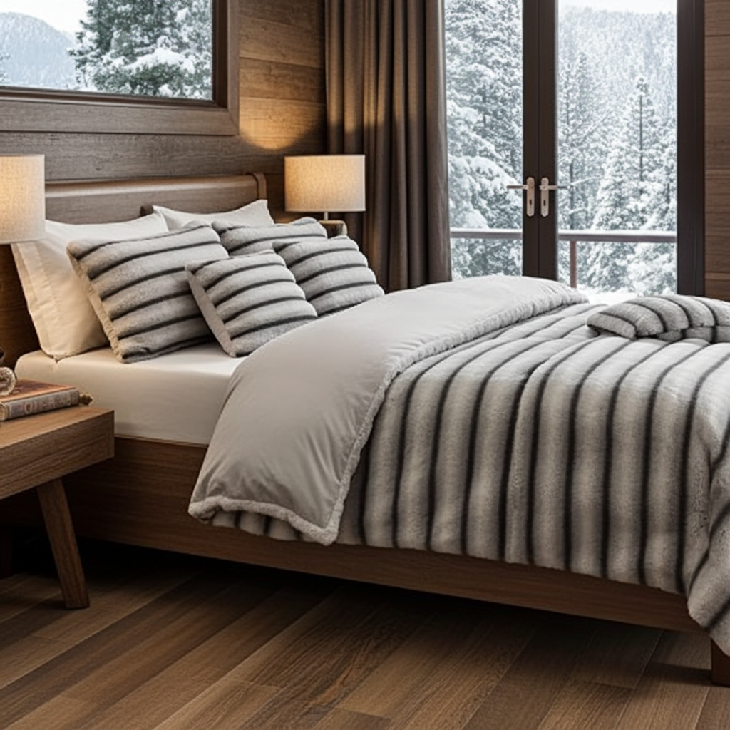 VINTERFÄLL Bäddset i fleece dubbelsäng