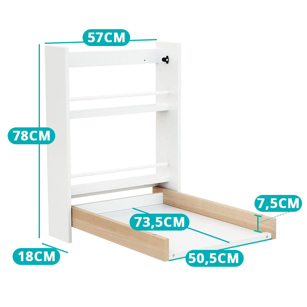Falra szerelhető, lehajtható pelenkázó-4