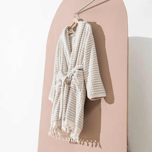 Grå morgonrock - Pom pom