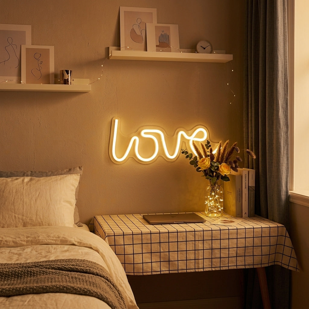 LOVE neonlampa – Romantisk stämningsbelysning med stilren LED-teknik
