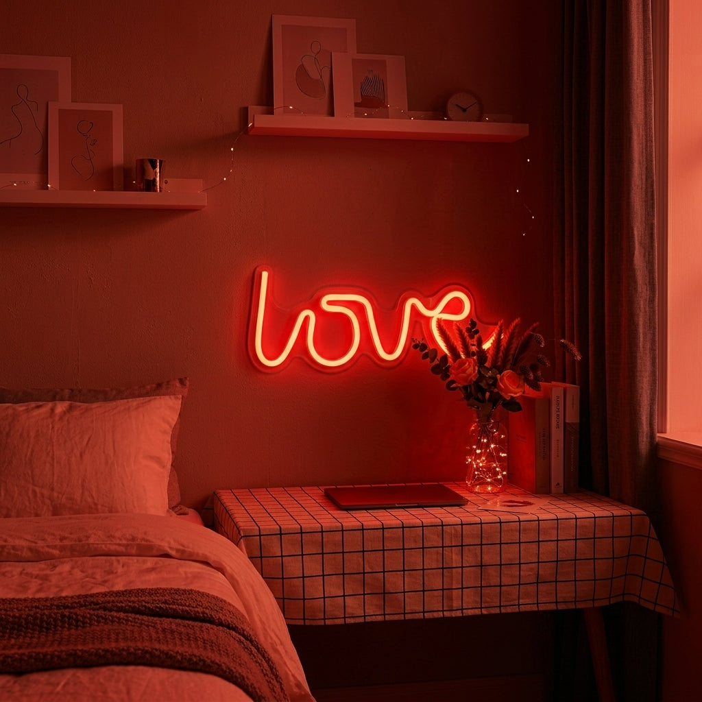 LOVE neonlampa – Romantisk stämningsbelysning med stilren LED-teknik