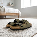 Tofflor AXELDA SLIP-IN SANDAL – Ergonomisk komfort i stilren olivgrön design
