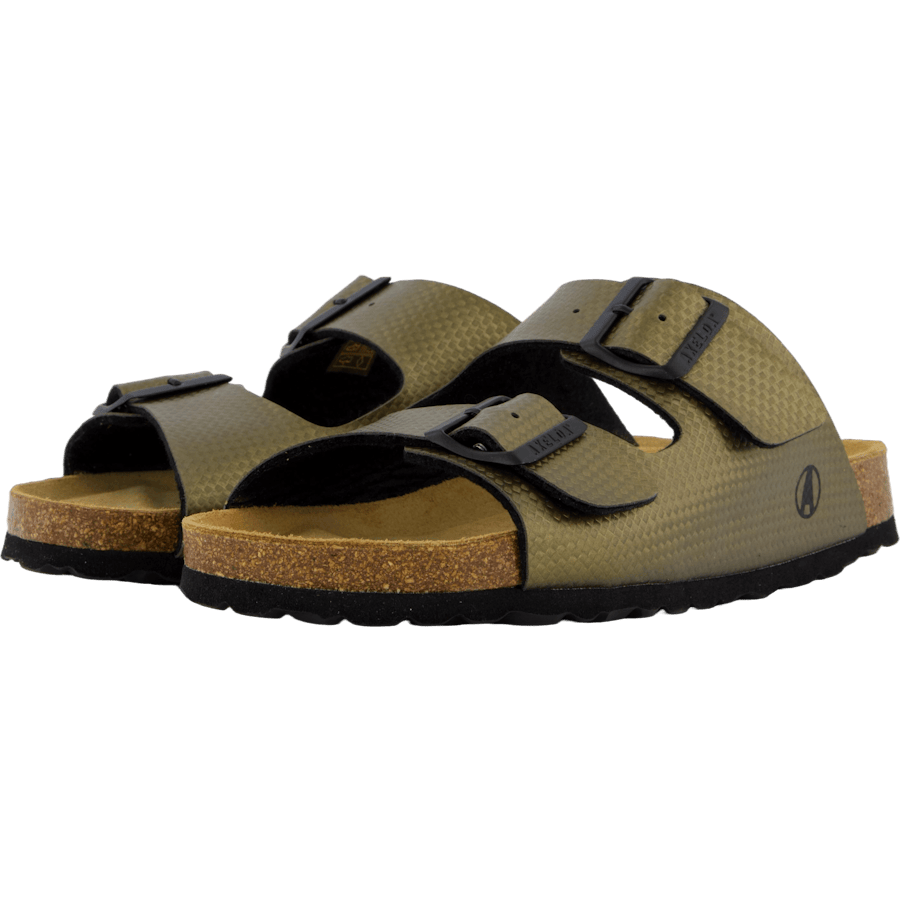 Tofflor AXELDA SLIP-IN SANDAL – Ergonomisk komfort i stilren olivgrön design