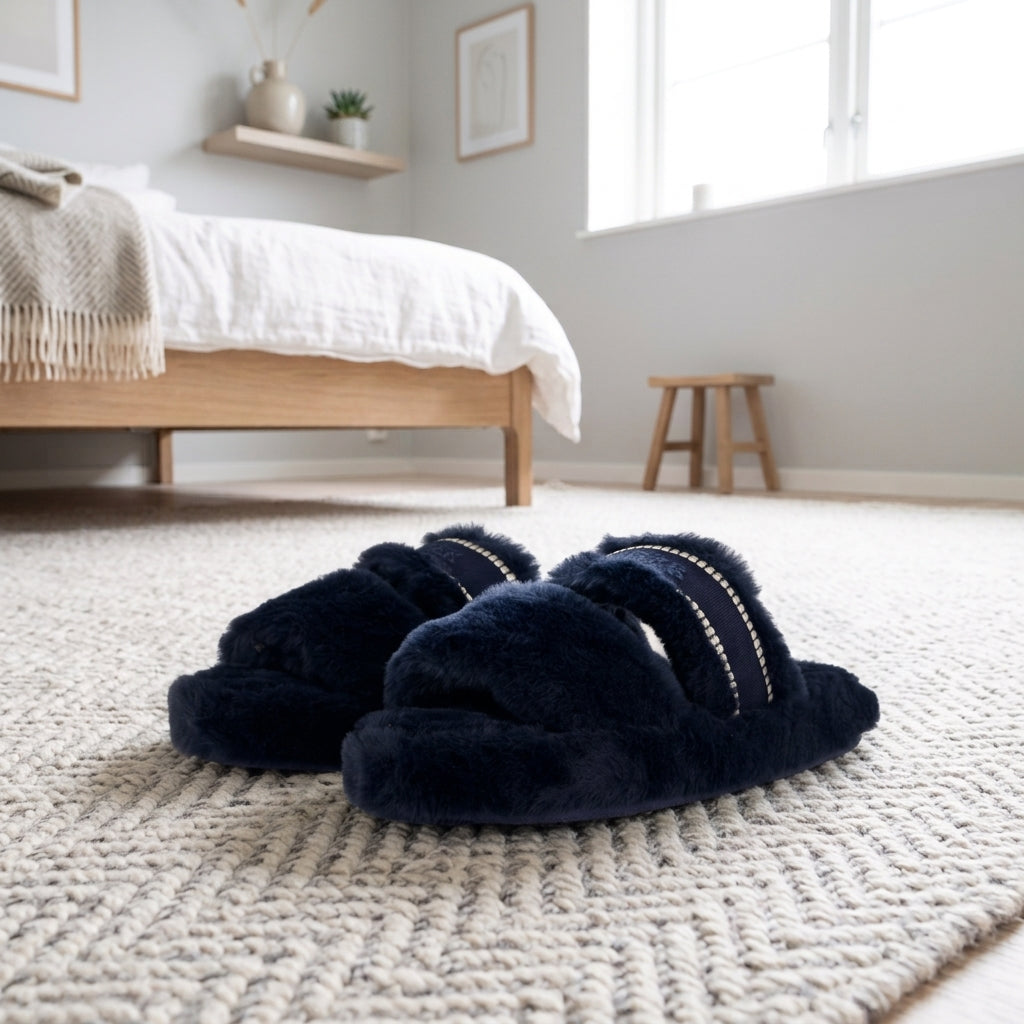 Tofflor TOMMY HILFIGER FUR BASICS SLIPPER – Lyxig och mjuk innetoffel