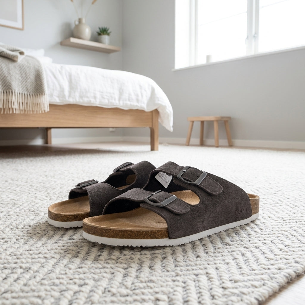 Tofflor EXANI SPECTRA – Ergonomisk slip-in i äkta mocka