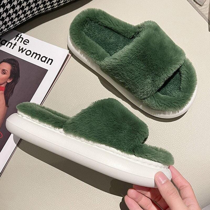 Woolies™ - Fodrade tofflor med tjock sula – varma och bekväma