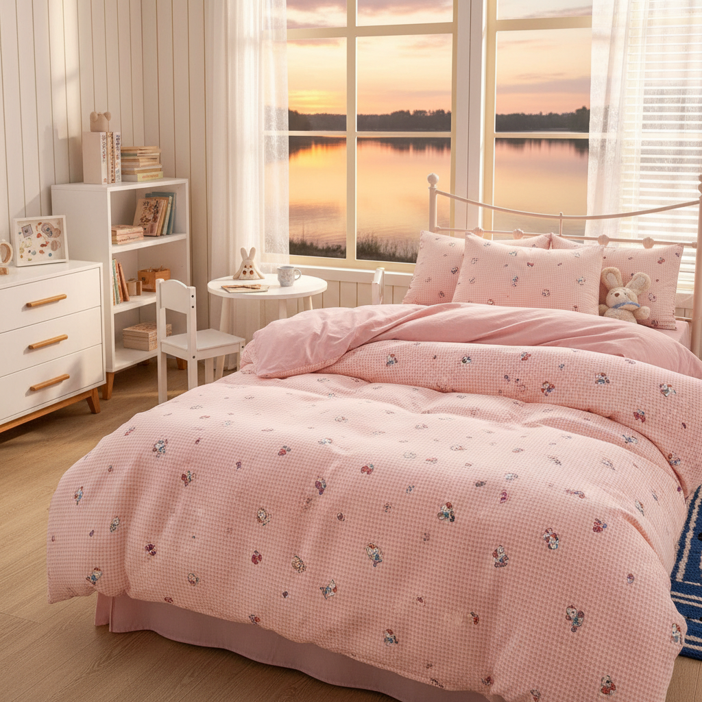Bäddset Påslakanset FRIDA – Lekfull design med hästar (150x200cm)